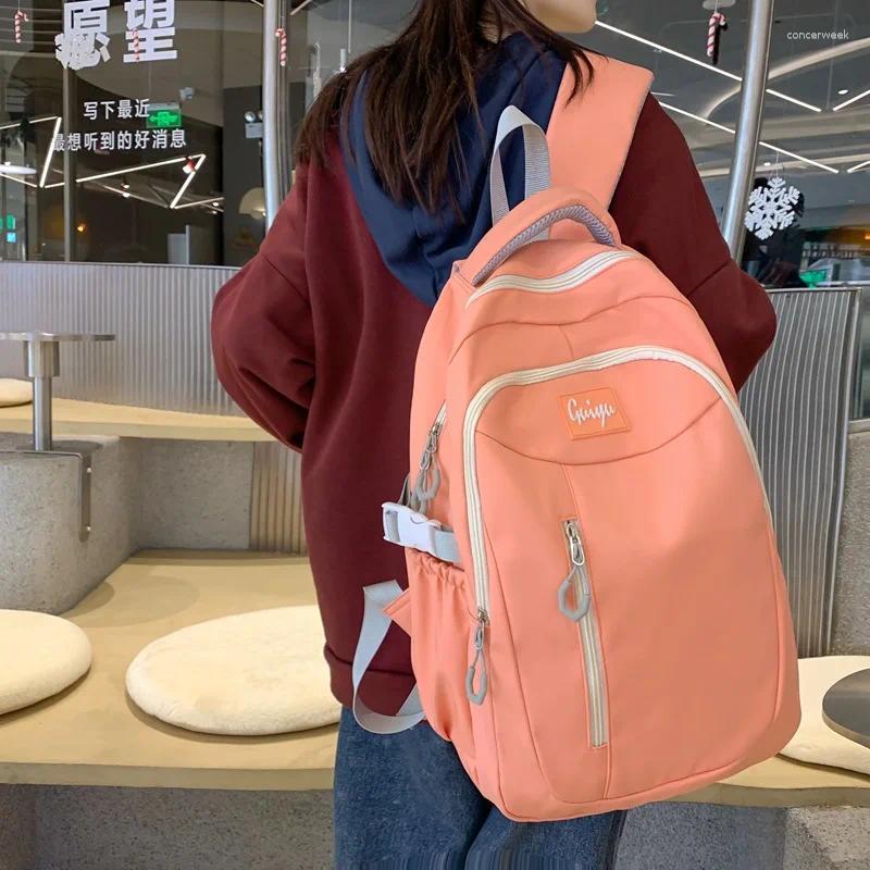 Backpack Spring 2024 Simple Girl High School Korean Student School Bag di grande capacità di grande capacità