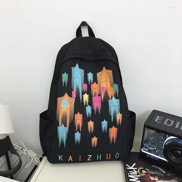 Mochila Star Canvas Bag de la escuela Campus para mujeres Cartoon Impresión PAQUETA DEL PAGO DE COMPUTADORA JUNIOR ALTA