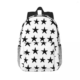 Mochila Patrón de estrella Negro en blanco mochilas adolescentes Moda de libros Moda para niños Bolsas escolares de viaje
