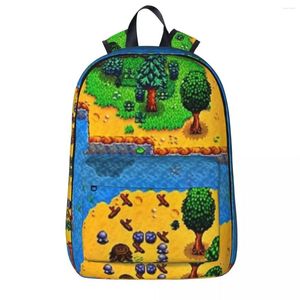 Backpack Stardew Valley Farm Carte Femme Sac à dos garçons Barbag Book Students Sacs Sacs d'école portabilité