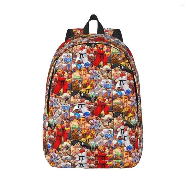 Mochila Street Fighter Third Strike - ¡Lucha!Mochila pequeña para mujer, bolso de hombro a la moda, mochila de viaje, mochilas escolares