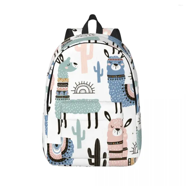 Mochila estudiante bolso lindo llamas y cactus pareja pareja pareja ligera laptop