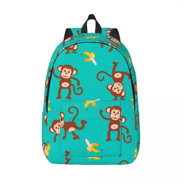 Sac à dos étudiant sac drôle singe banane Parent-enfant léger Couple ordinateur portable