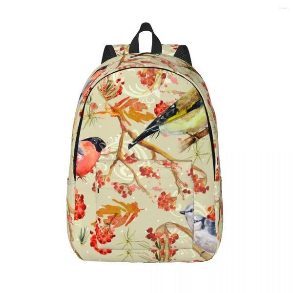 Sac à dos étudiant sac aquarelle oiseaux Parent-enfant léger Couple ordinateur portable