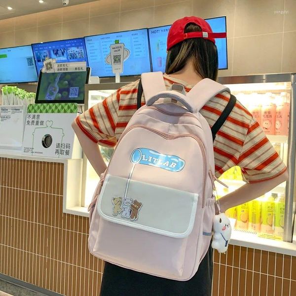 Mochila estudiante de viajes de viajes letra nylon linda chica de bolsas de escuela kawaii mochila mochila