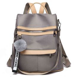 Rugzakstijl Bag2022 Nieuwe waterdichte Oxford Doek Dames Designer Light Fashion School Bag Casual deksel schouder 220723