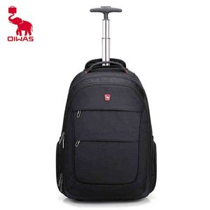 Backpack Style Bagoiwa Men Trolley Busines Travel with Wheel Large Capacity Duffle Laptop Luggage for Women Teenager 220723