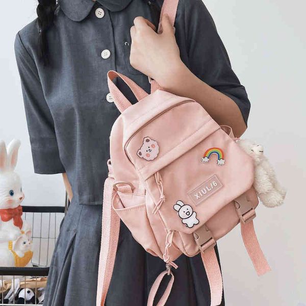 Sac à dos Style Bagsmall femmes mignon multifonctionnel double usage sac d'école pour adolescente étudiante Kawaii Mini voyage 220723