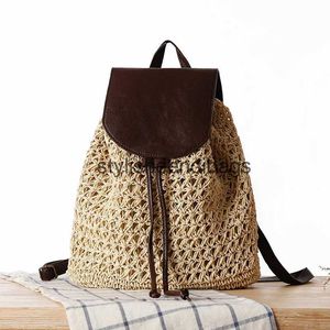 Mochila estilo mochilas de paja informales para mujer, bolso escolar tejido de mimbre, para adolescentes, niñas, playa de verano, bolsos grandes, mochilas para mujer 2022H24217