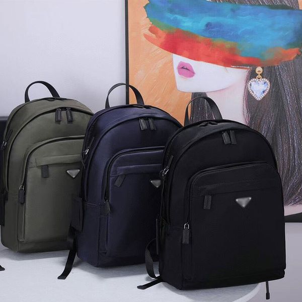 Estilo de mochila Clásico de lujo y para mujer Mochila de tela de nailon impermeable Gran capacidad Viaje de ocio Cremallera de paracaídas Mochila para hombre Bolsa para computadora