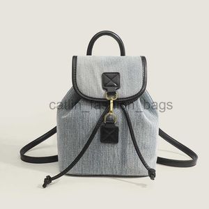 Backpack Style Denim Fabric Dames Backpack 2023 Nieuwe westerse veelzijdige rugzakboek Bagcatlin_fashion_bags