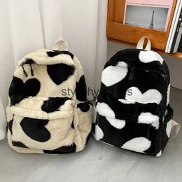 Sac à dos Style coeur en peluche dessin animé sac à dos en peluche sacs à dos mignon fourrure sacs à dos enfants sacs d'école enfants sac cadeau Mochilas Parastylishyslbags