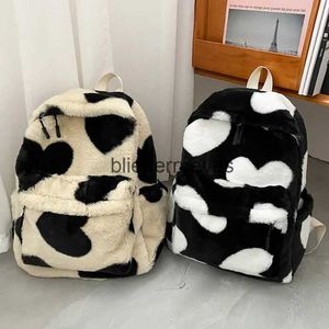 Sac à dos Style coeur en peluche dessin animé sac à dos en peluche sacs à dos mignon fourrure sacs à dos enfants sacs d'école enfants sac cadeau Mochilas Parablieberryeyes