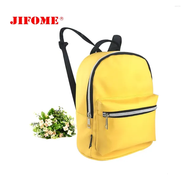 Style sac à dos jifome 10,5 pouces étanche pour les femmes en cuir pu adolescente sac mini shopper femelle femelle mignonne fille mochila