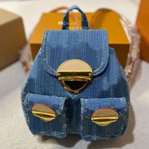 Bolsa de diseñador de lujo estilo mochila Venecia Venecia Denim Denim Fashion Back Pack Back Pack Genuine Travel Libro para mujer