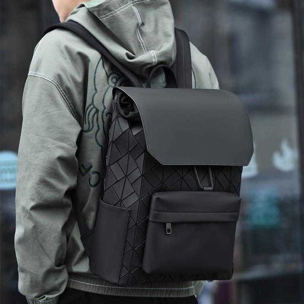 Sac à dos Style nouveau sac à dos marque de mode géométrie Lingge cartable étudiant sac d'ordinateur de déplacement grande capacité homme 221114