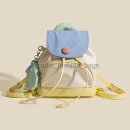 Rugzakstijl Schooltassen Nylon waterdichte studentenrugzak kleurrijke blokkering Scoolbag handschoenen munt portemonnee hanger snoepkleur Buon backpackcatlin_fashion_bags