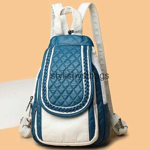 Rugzak Stijl Schoudertassen Mode Dames Zacht Leer Rugzakken Luxe Vrouwelijke Tas Winkelen Reizen Knapzak Femme Nieuw 2023 Draagbare Casual Rugzak H240328