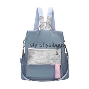 Mochila Estilo Bolsas de hombro Nueva Casual Oxford Mochila Mujeres Negro Impermeable Nylon Escuela para niñas adolescentes Moda de alta calidad Tote Packbag H240328