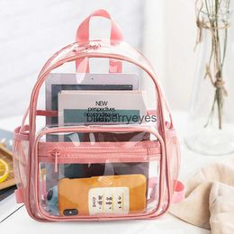 Sac à dos Style transparent étanche PVC Étudiant Jelly Rucksack Rangement Sac de rangement Men Femmes Clear Backpacks Top-Handle School BookblieberryEyes