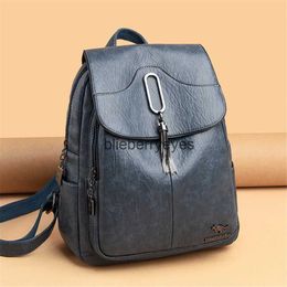 Estilo de mochila Mochilas de cuero suave para mujer Mochila femenina de alta capacidad Mochila de viaje informal para mujer Machial Feminina para adolescentes Grilsblieberryeyes