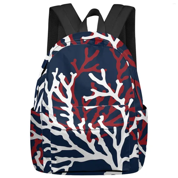 Sac à dos été voile vie Marine plage corail bleu Marine femmes homme sacs à dos école étanche pour étudiant filles sac Mochila