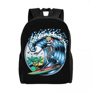 Backpack Sumf Surf Rider Skull Surfing Travel Women Women Men School Liptop Bookbag College College Daypack Sacs