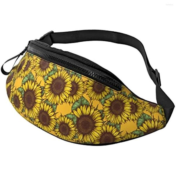 Sac à dos tournesol motif sans couture sac banane pour hommes femmes réglable ceinture sac décontracté taille voyage fête Festival randonnée randonnée