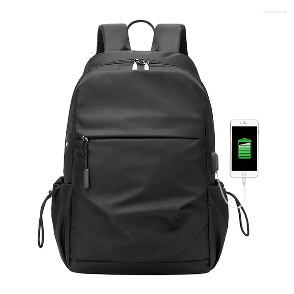 Sac à dos super léger en nylon USB charge ordinateur portable homme étanche voyage pour le sac d'école de commerce informatique