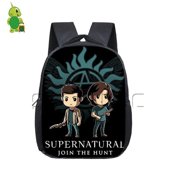 Sac à dos surnaturel Winchester Bros Sam Dean enfants sacs d'école garçons filles étudiants dessin animé maternelle 201T