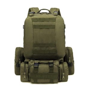 Backpack Tactical Men's Military 4 In 1 Molle Sport Bag Waterproof Outdoor Hiking Camping Travel 3D RucksackBackpack