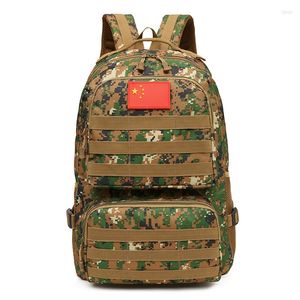 Sac à dos tactique militaire en nylon imperméable pour hommes et femmes en plein air Camouflage Sports Loisirs Sac de randonnée