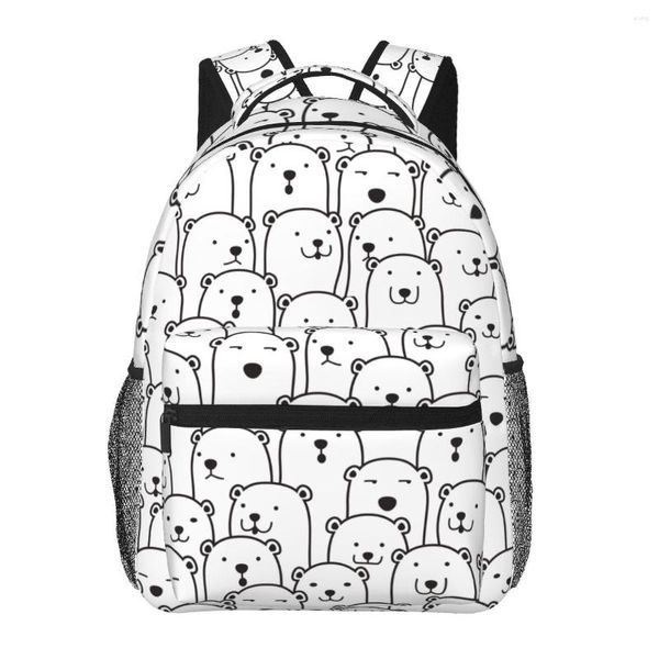 Mochila Mochila escolar para adolescentes para niñas Mochila para niños Mochila para estudiantes de secundaria Mochila divertida con diseño de oso polar