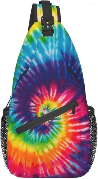 Sac à dos Tie Dye Sac à bandoulière de grande capacité avec bandoulière réglable pour la randonnée Voyage Sport Escalade