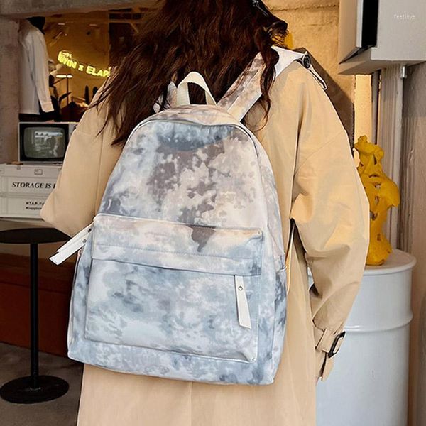 Mochila de nailon Tie-dye para mujer, bolso de viaje encantador para chicas adolescentes, mochila escolar de alta calidad, mochila para mujer, libro pequeño