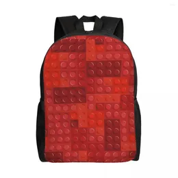 Sac à dos jouet briques motif rouge spectre de feu ordinateur portable hommes femmes sac à livres décontracté pour les sacs d'étudiants d'école