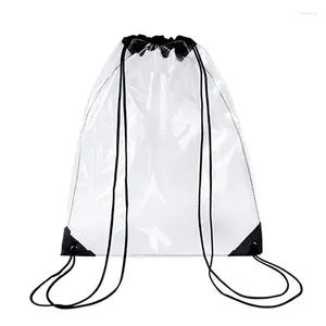 Rugzak transparante trekkoord cinch Sack School Tote Gym Bag Sport Pack