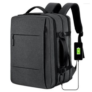 Sac à dos de voyage multifonction pour hommes, extensible, chargeur USB, étanche, grande capacité, léger, pour ordinateur portable