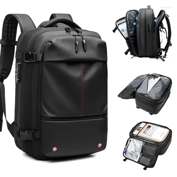 Backpack Travel Men de 17,3 pouces Mot de passe de mot de passe de mot de passe vide Sac de compression Affaires de grande capacité Bagg de scool