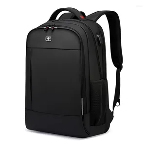 Backpack Travel Men Business School Expandible USB Bolsa Gran capacidad 15.6/17.3 Moda impermeable para laptop