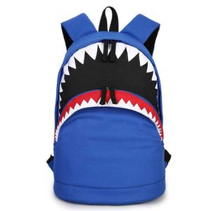 Sac à dos voyage étudiant sac à dos style collège grande bouche requin toile sac à dos 230615