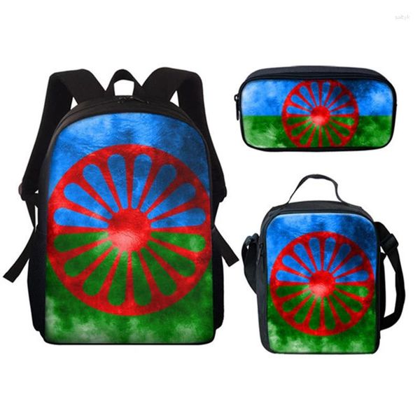Mochila de mochila Trendy Creative Funny Bandera de la Oromo 3D Print 3pcs/Set Pupil School Bols
