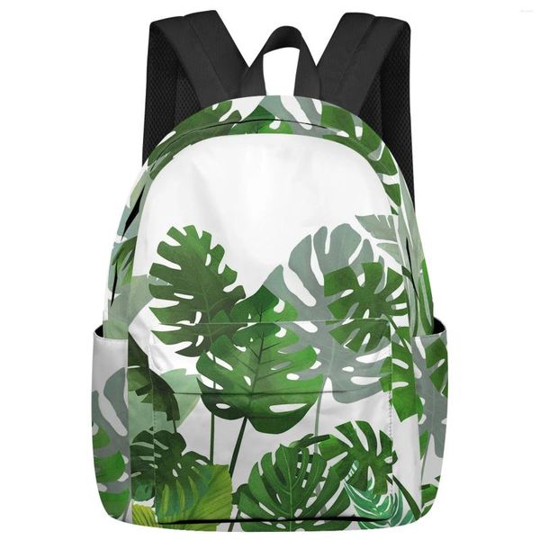 Mochila Plantas tropicales Monstera Mujeres Hombre Mochilas Escuela de viaje impermeable para estudiantes Niños Niñas Paquete de libros para portátiles Mochilas