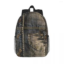 Sac à dos deux poches I Love Bluejeans Denim sacs à dos garçons filles Bookbag dessin animé enfants sacs d'école ordinateur portable sac à dos sac à bandoulière