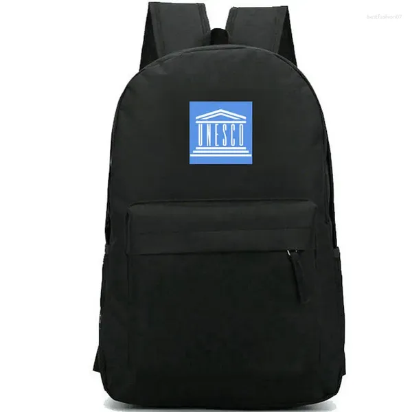 Backpack UNESCO UNIS NATIONS ÉDUCATION DAYAGE BADGE BADGE SCOLAGE BILLE RUCKSACK SACHEL SCHOOL SAG PRIMT PRIMT