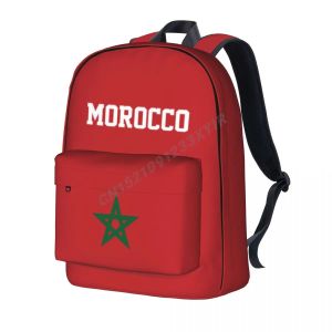 Sac à dos unisexe, sac à dos drapeau marocain, cartable point marocain, sacoche, étui pour ordinateur portable, sac de voyage, cadeau Mochila