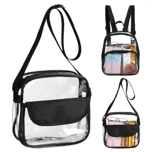 Mochila Unisex Bolsillo Delantero Deportes Bolsa Transparente Monedero Transparente PVC