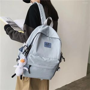 Sac à dos unisexe unisexe de grande capacité en nylon décontracté sac à école coréenne de couleur solide fille étanche harajuku ulzzang lycéen '