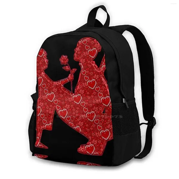 Sac à dos sac à école de la Saint-Valentin Big Capacity ordinateur portable 15 pouces de guitare de guitare Piano Femmes portez tout papier peint mobile Duffle