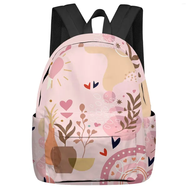 Mochila Día de San Valentín Amor Plantas Flores Bohemia Moda Mujeres Bolsas de Libros de Viaje Mochilas para Computadora Portátil Mochila Escolar